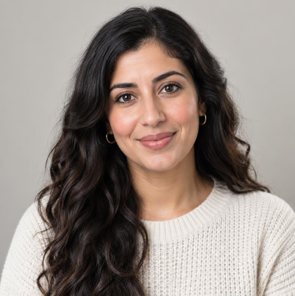 Portrait of a young woman with wavy hair
