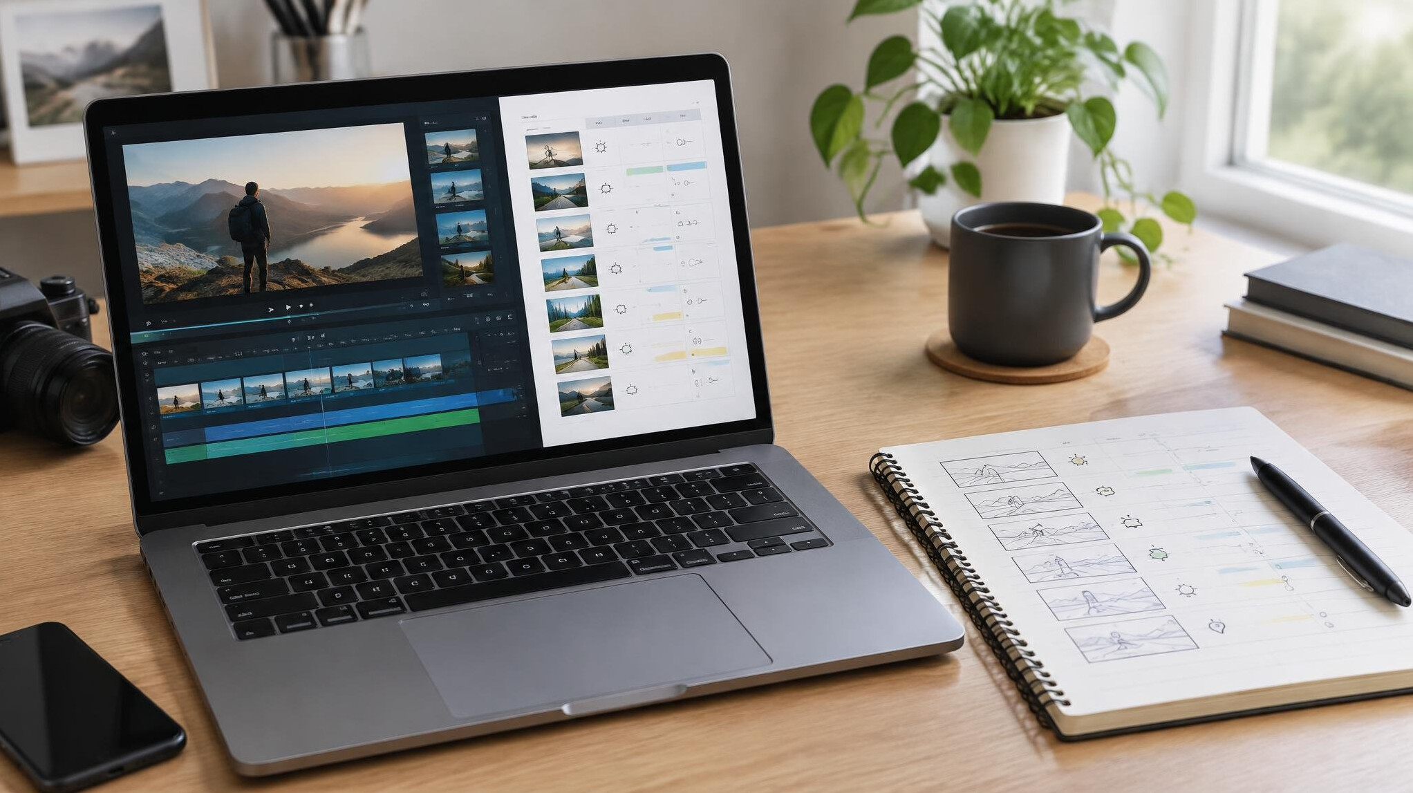 Laptop on a desk used for reviewing footage