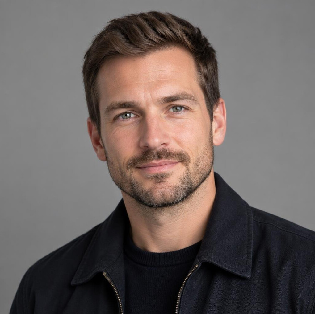 Portrait of a man in a dark jacket